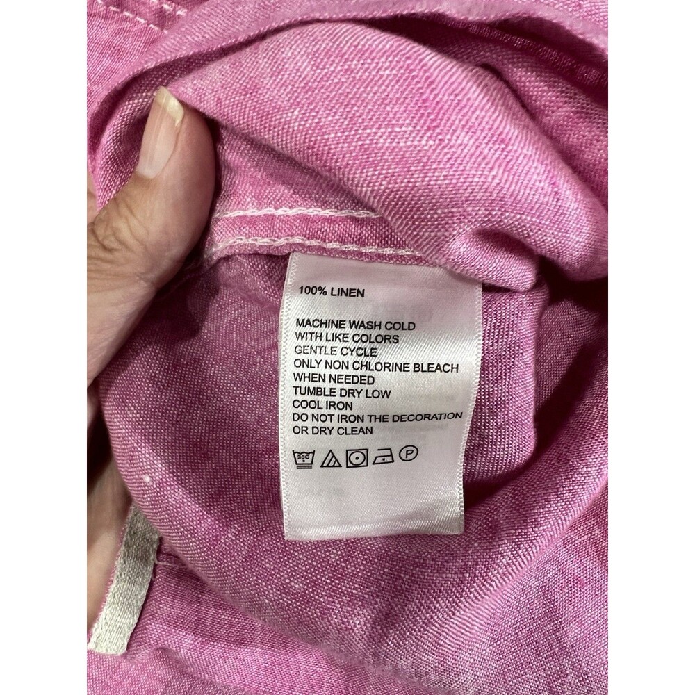 Tommy Bahama Men’s 3X Button Shirt Linen Summer Vacation Pink - Picture 10 of 11